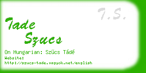 tade szucs business card