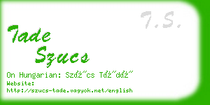 tade szucs business card